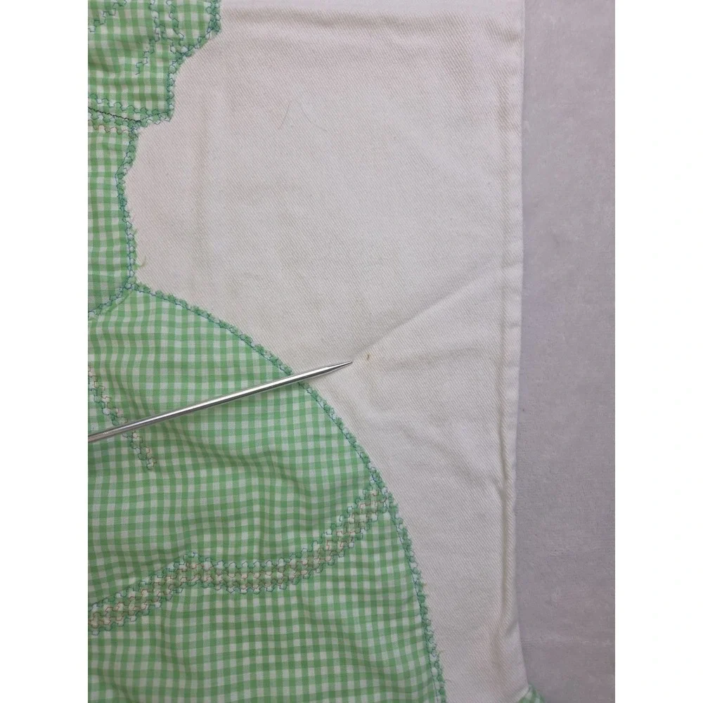 2‎ Embroidered Ruffled Pillowcases Southern Belle Sunbonnet Sue Applique Green